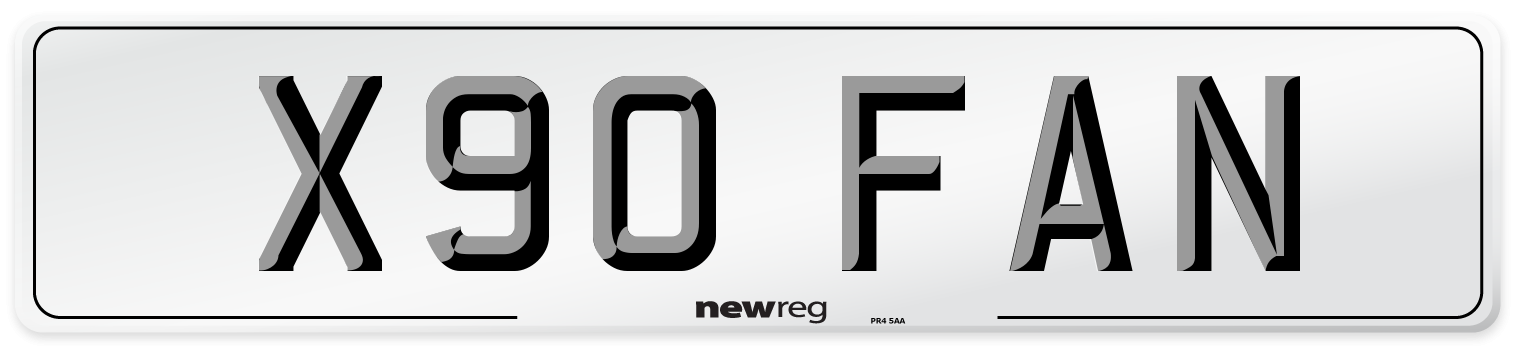 X90 FAN Number Plate from New Reg